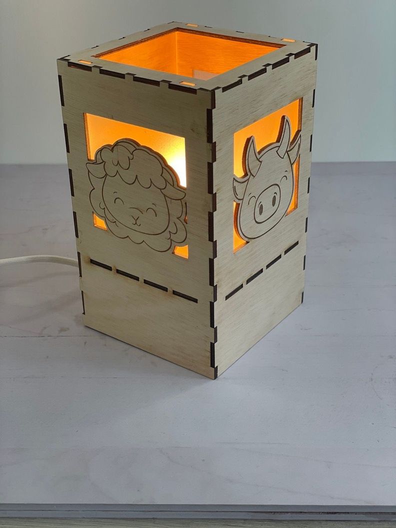 Lámpara para mesa de animales de granja-1