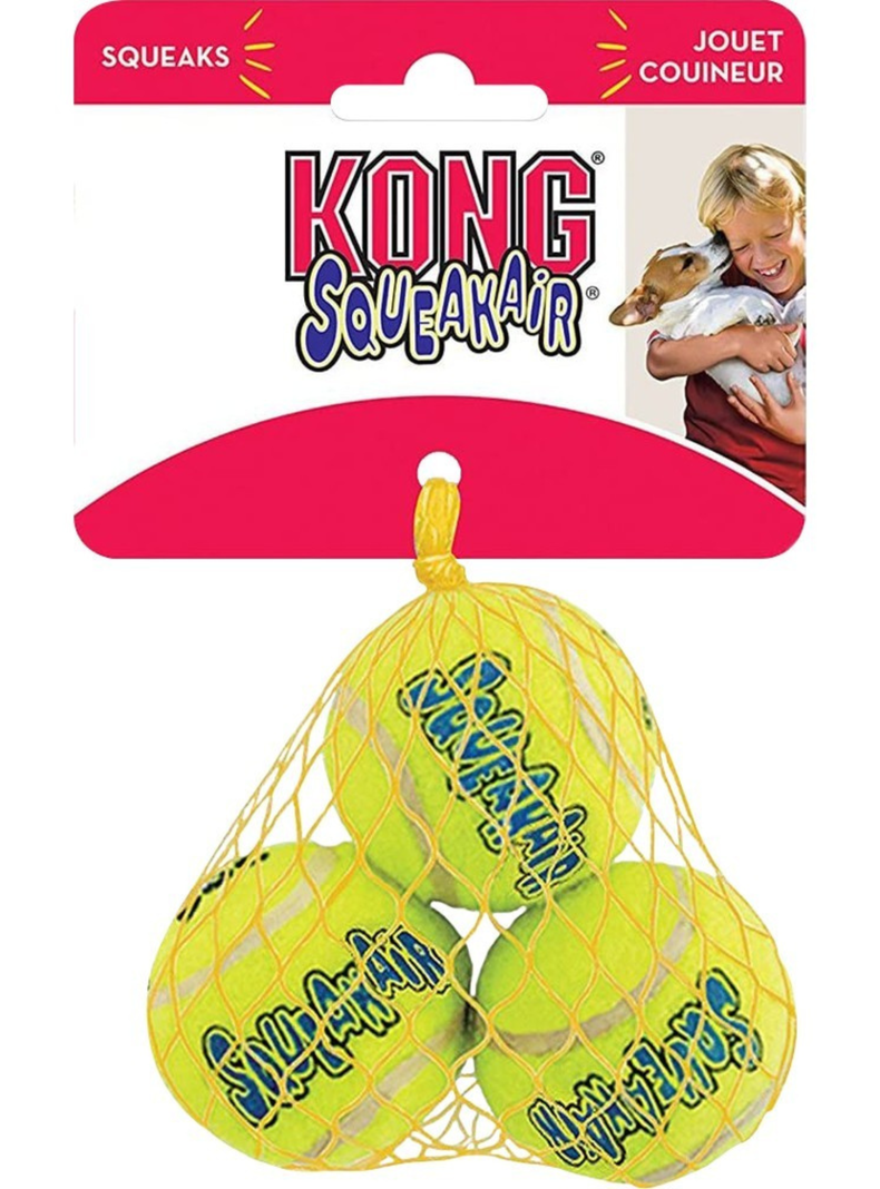 Kong Squeak Air Balls X-small Juguete Pelota Perro Pack X3- Color Amarillo-0