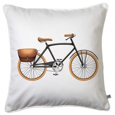 Cojin Bicicleta Negra 45 x45 Blanco