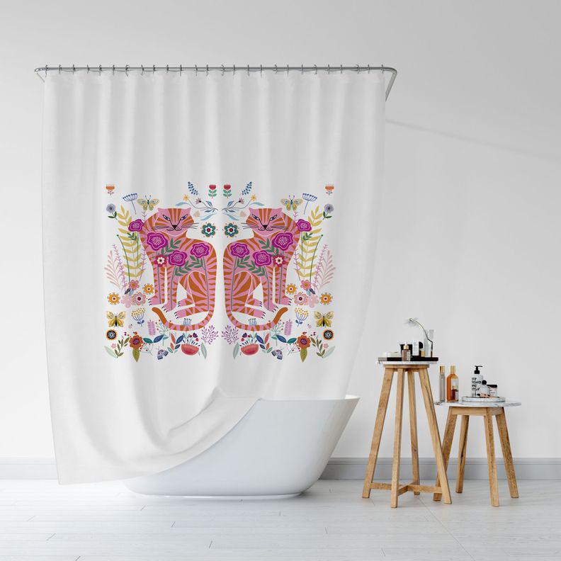 Cortina de Baño Velo Organza - Wild Cat -1