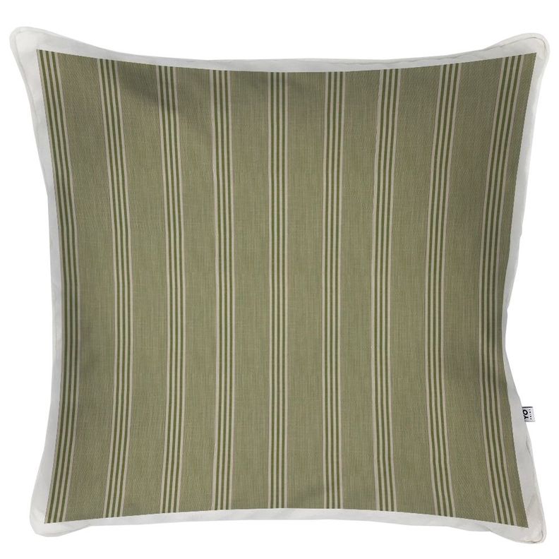 Cojin Rayas Verdes - 60 x 60 Beige