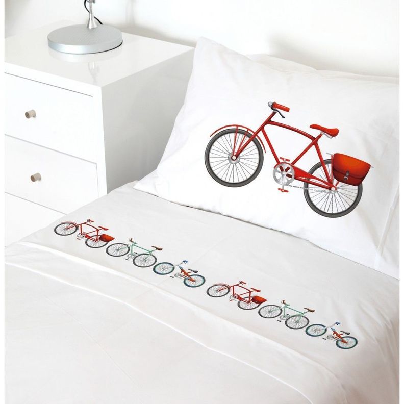 Juego de Sabanas 1,5 plazas Bicicletas Colores-0