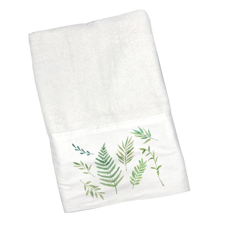 Toalla de Mano Hojas Verdes Blanco 50x90