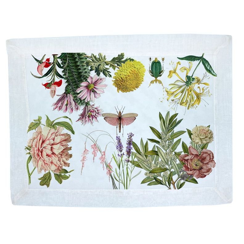 Set  Individuales Velo organza - Botanica Blanco