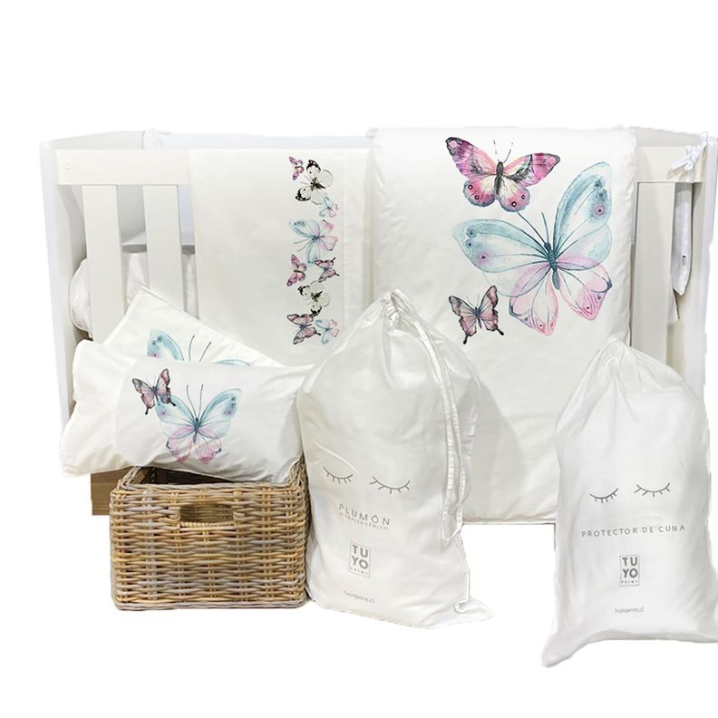 Set Cuna Mariposas Rosadas-0