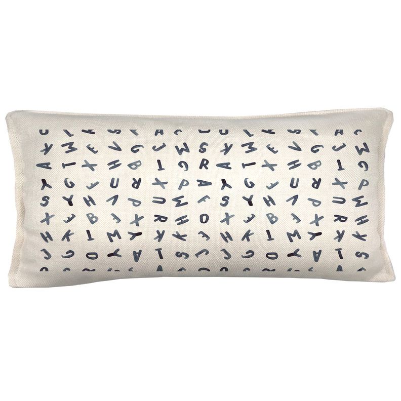 Cojin Letras Azul,70x35 Beige