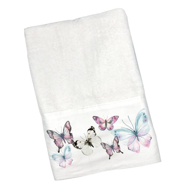 Toalla de Mano Mariposa Rosada Blanco 50x90