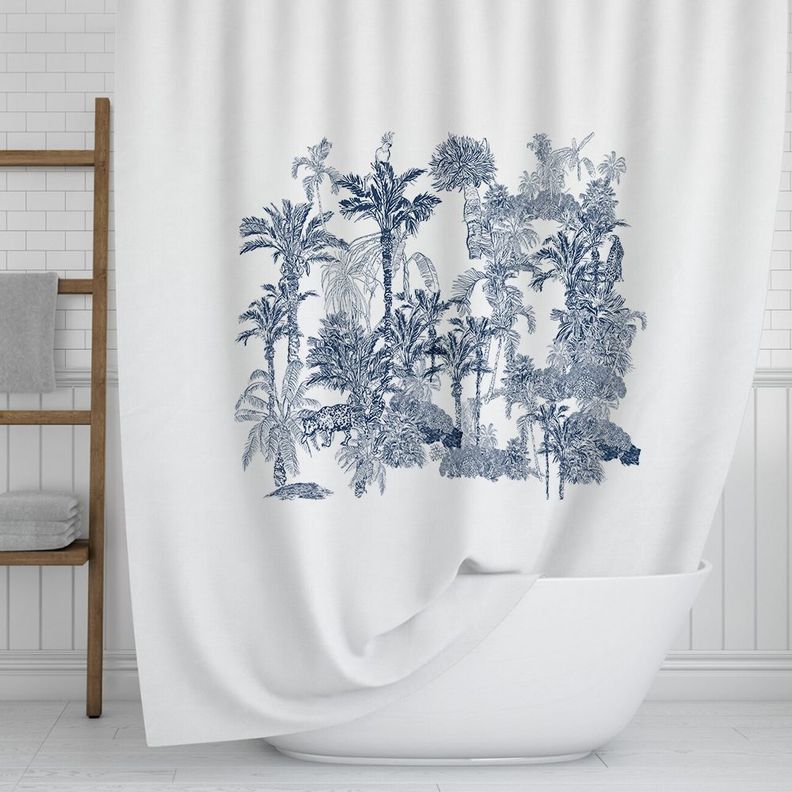 Cortina de Baño Velo Organza Tropical-1