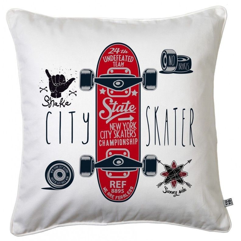 Cojin Skate Vintage Rojo, 45x45-0