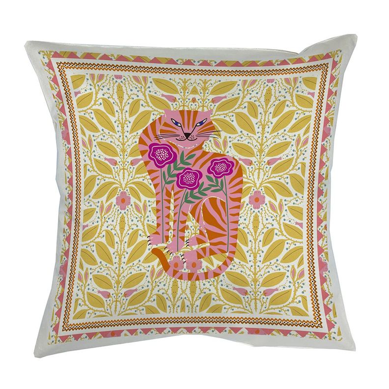 Cojin Wild Cat 1 - 45x45 Beige