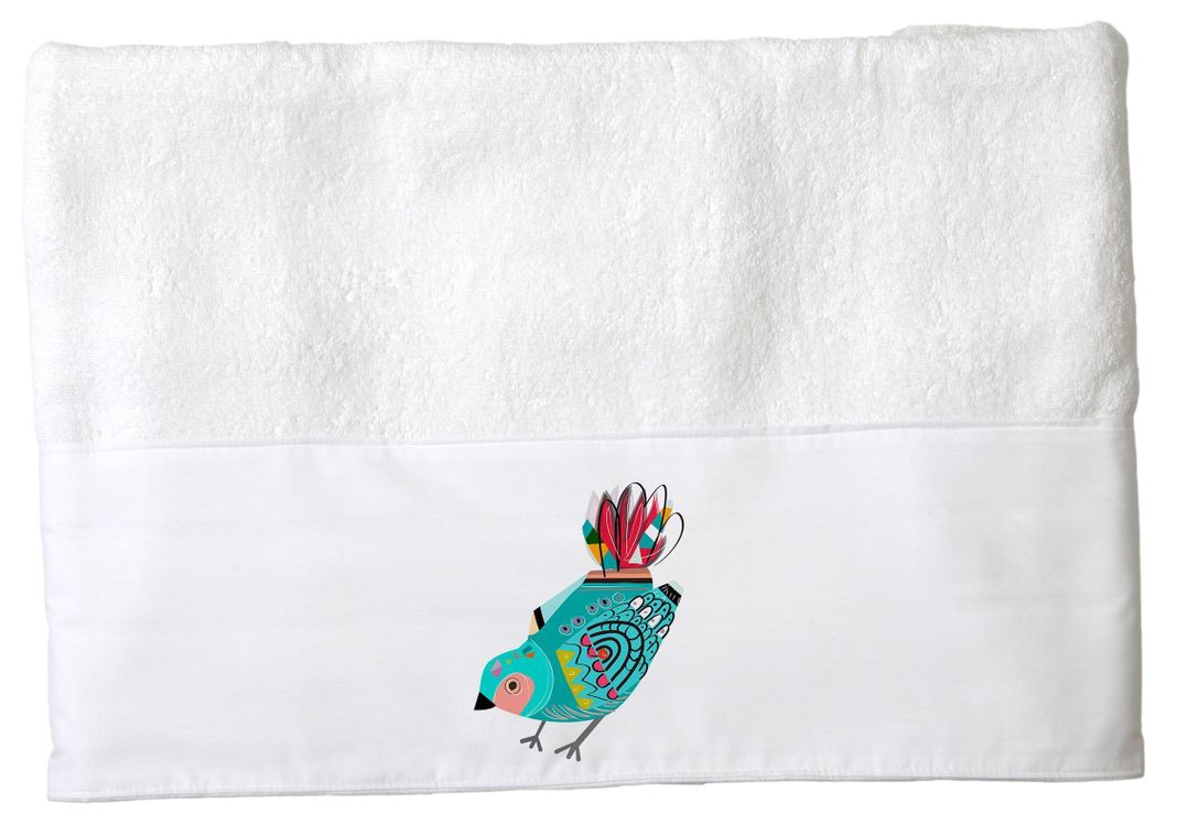 Toalla de Mano Pajaro Turquesa-0