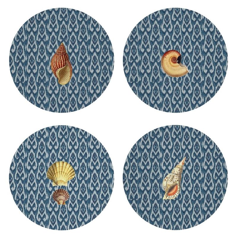 Set 4 Bajoplatos Bahia Azul  - 35 cm. - con base