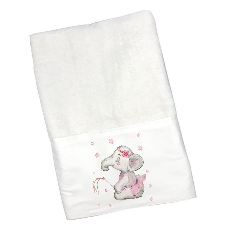Toalla de Mano Elefanta Bailarina Blanco 50x90