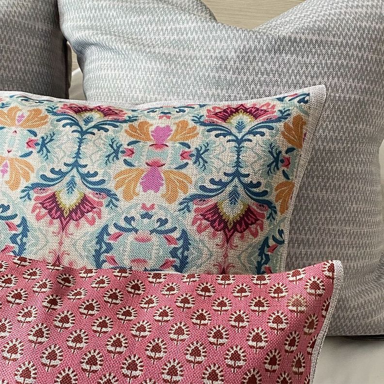 Cojín Zigzag Turquesa, 60x60-2