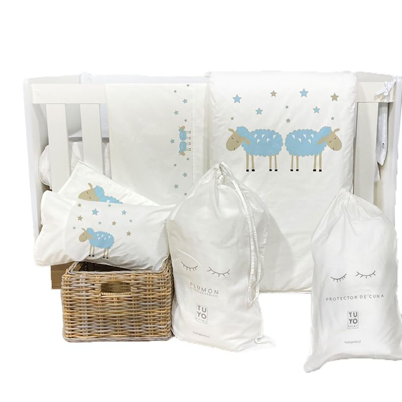 Set Cuna Ovejita Celeste-0