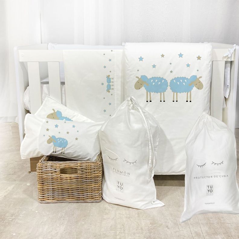 Set Cuna Ovejita Celeste-2