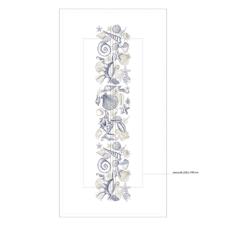 Mantel Velo Organza  Bahía Azúl - 180 x 350 cm-0
