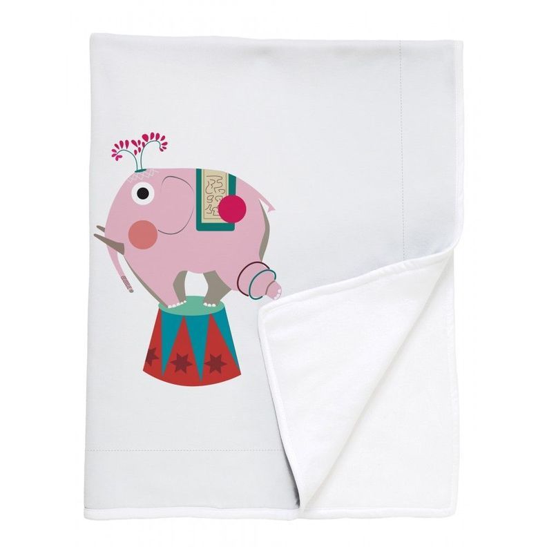 Manta Polar Circo Elefante Rosado-0