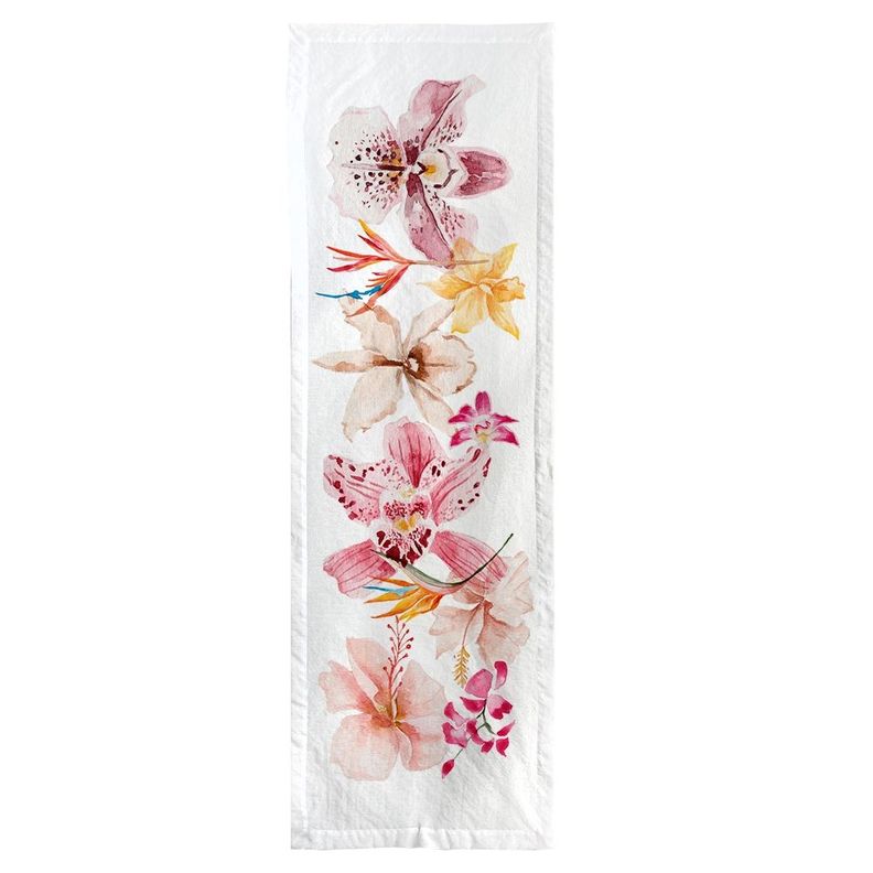Camino de Mesa Hibiscus - Velo Organza - 180 x 60 cm. Blanco