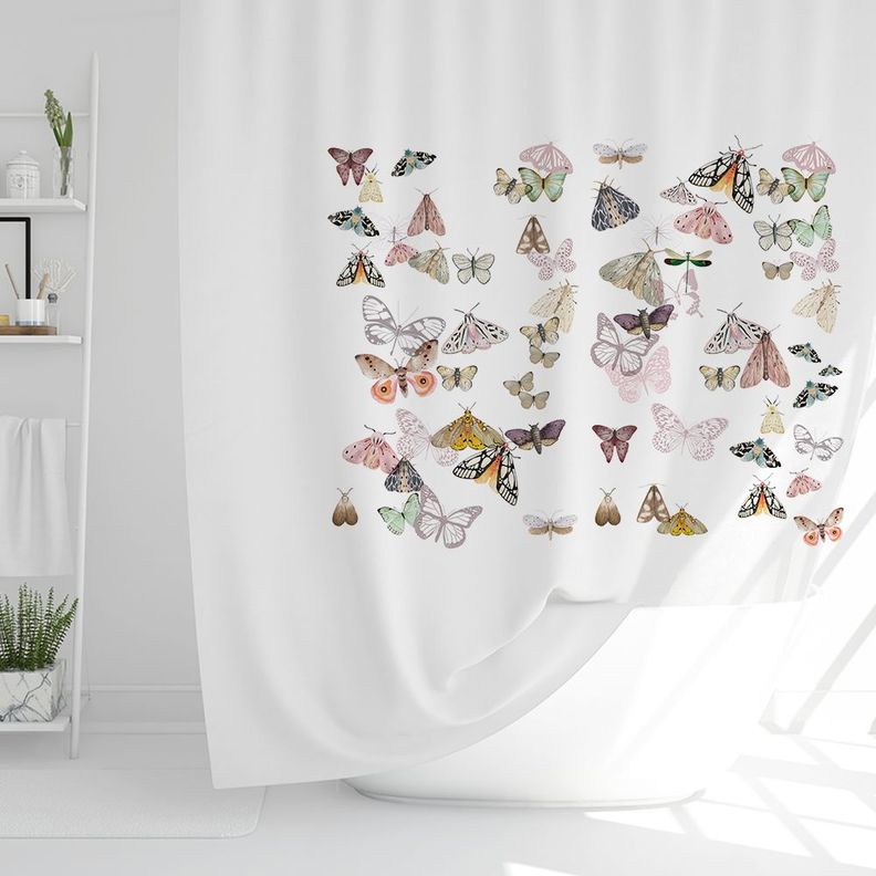 Cortina de Baño Velo Organza Butterflies-1