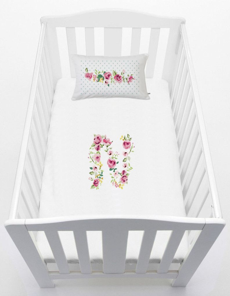 Cubreplumon Pack & Play, Letras Vintage N Blanco