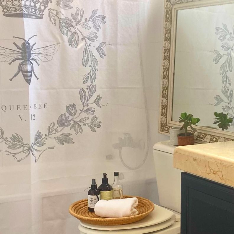 Cortina de Baño Velo Organza Abeja Reina-2