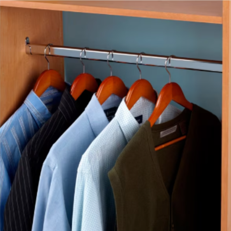 Barra Tubo Closet Armario Ovalado Cromada 100cm + Soportes-3