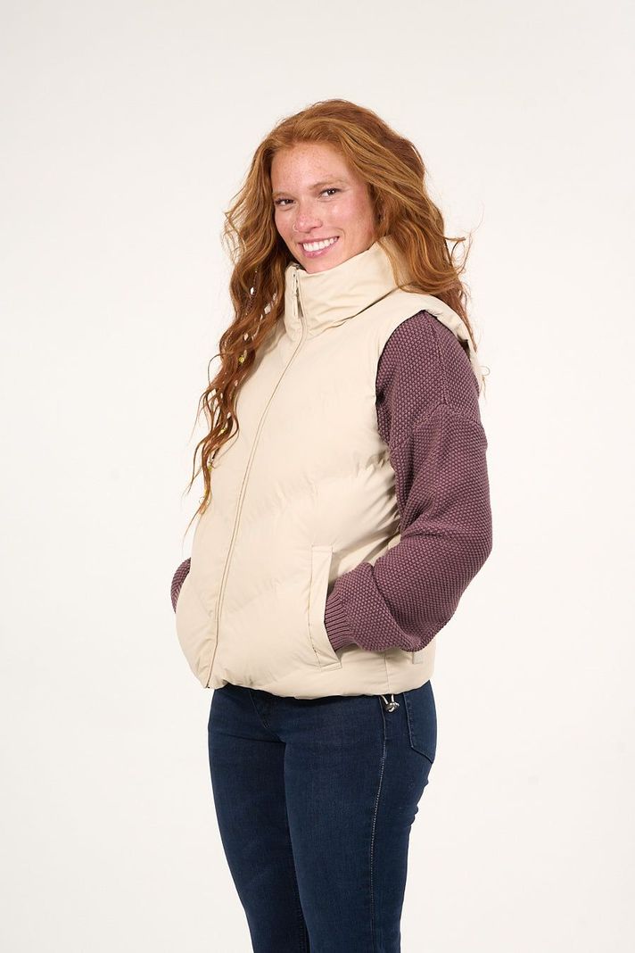 Parka sin mangas engomada con polar interior Beige VW9747 Polemic-0