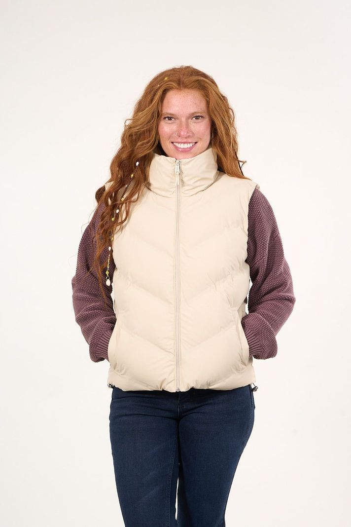 Parka sin mangas engomada con polar interior Beige VW9747 Polemic-1