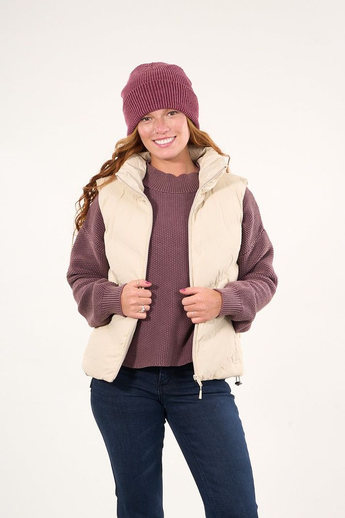 Parka sin mangas engomada con polar interior Beige VW9747 Polemic-4