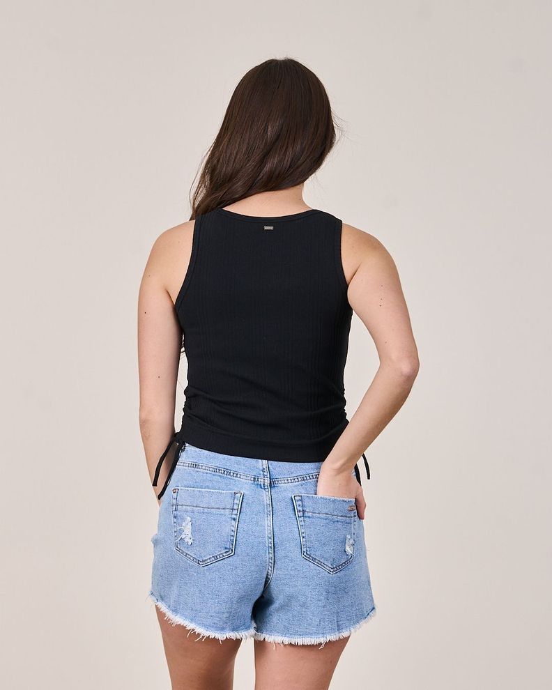 Polera Tank rib Fantasia recogido lateral - Polemic Girl-3