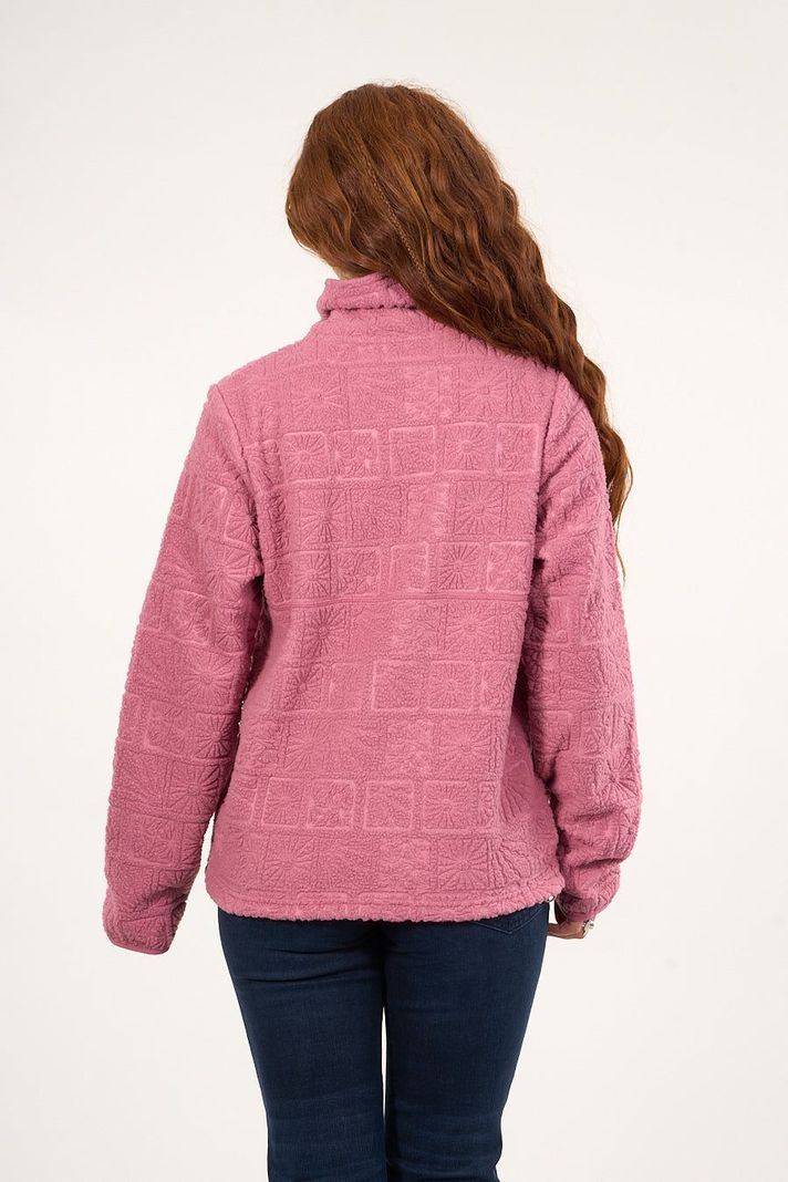 Poleron sherpa hot print medio cierre Rosa mujer Polemic-2