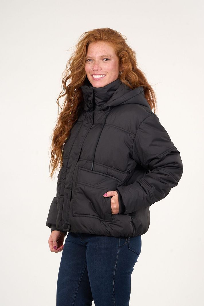 Parka Puffa con polar interior Negro mujer Polemic-3