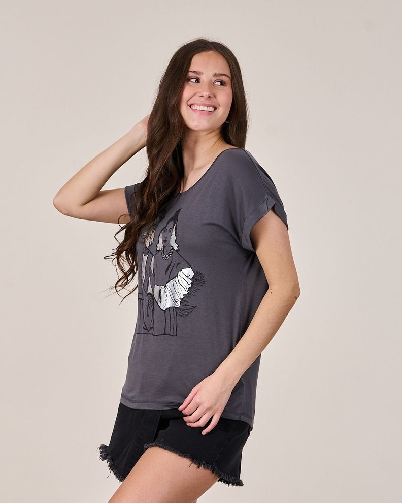 Polera Estampado Folia manga Chic VS1737 - Polemic Girl-3