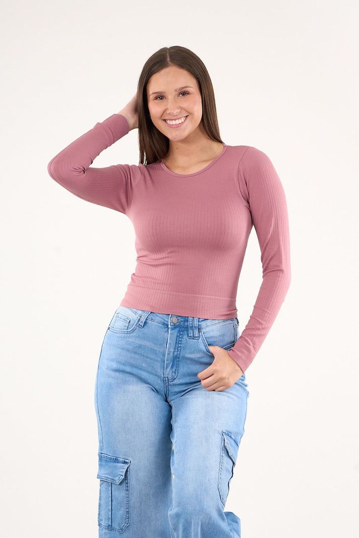 Top elasticado manga larga Rosa VW1771 Polemic-0