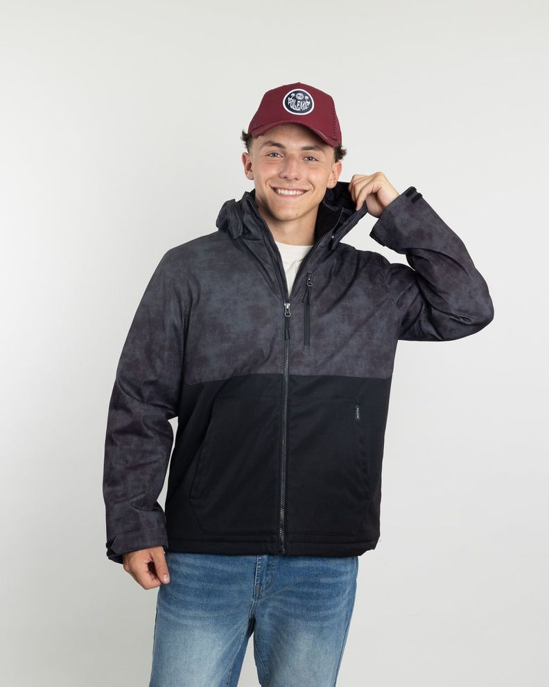 Parka nino Impermeable con estampado Negro Polemic