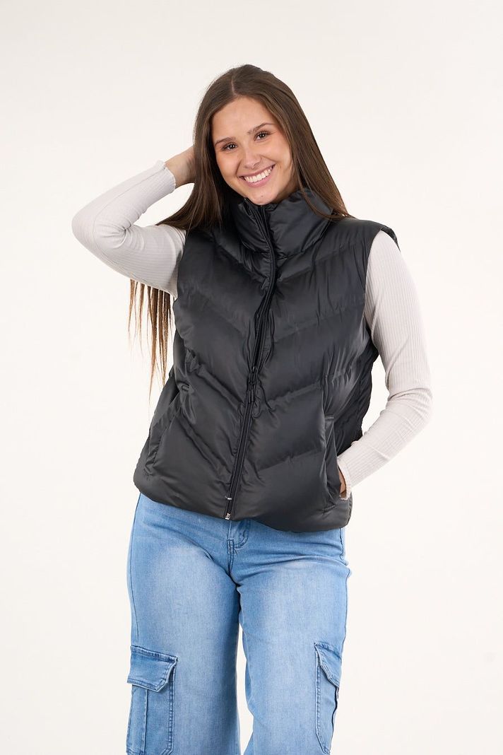 Parka sin mangas engomada con polar interior Negro VW9747 Polemic-0