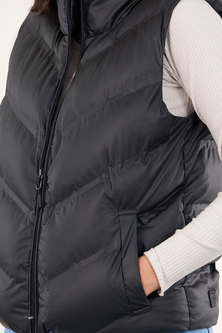 Parka sin mangas engomada con polar interior Negro VW9747 Polemic-3