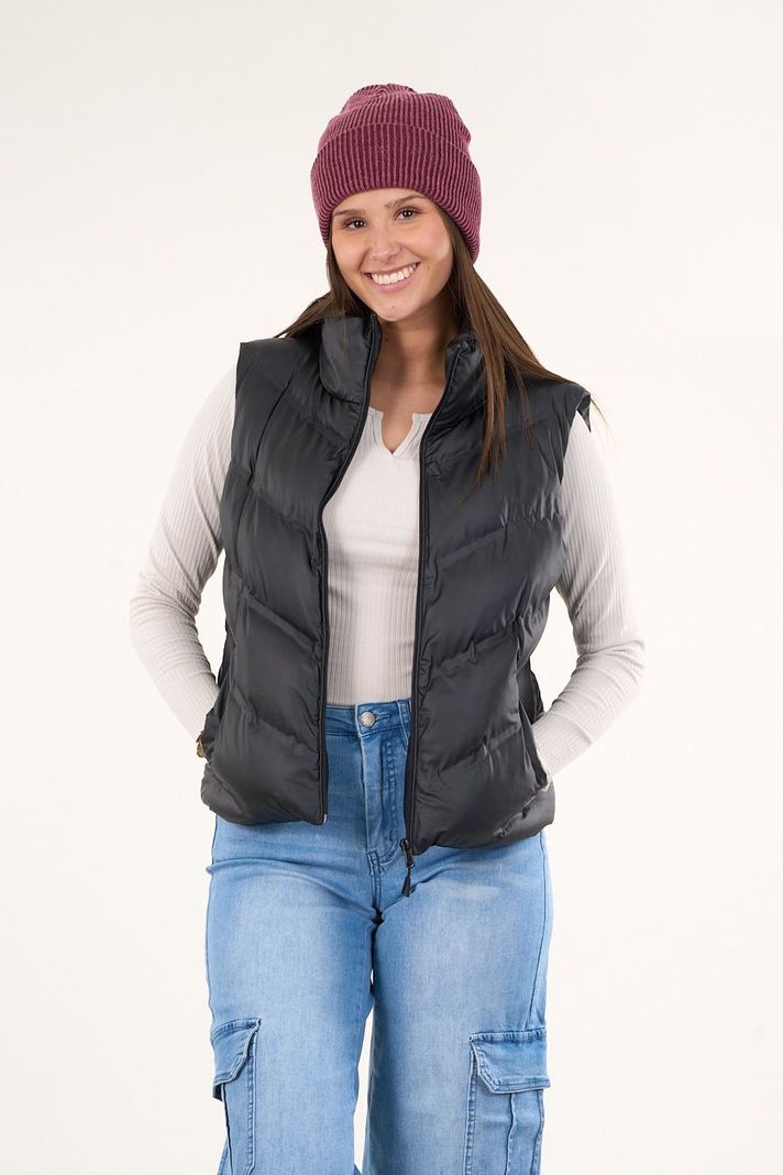 Parka sin mangas engomada con polar interior Negro VW9747 Polemic-4