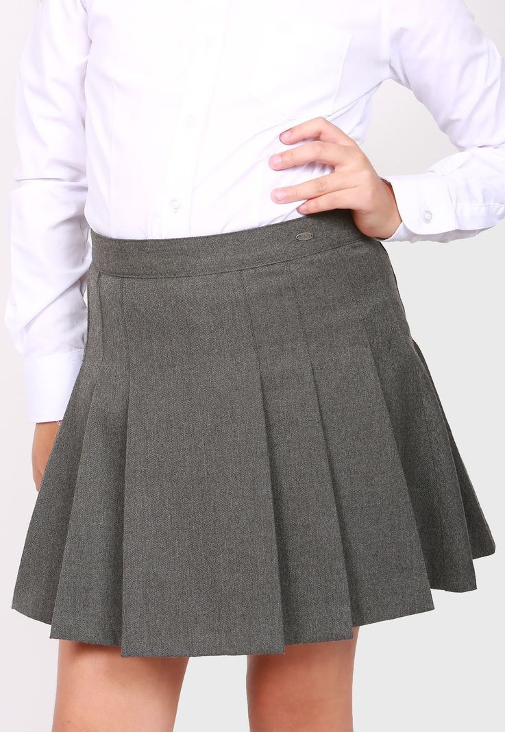 Falda Gris Falda Escolar Niña T.6 A T.10 - Polemic-0