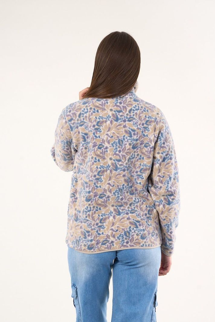Poleron polar full print look sherpa Beige mujer Polemic-2