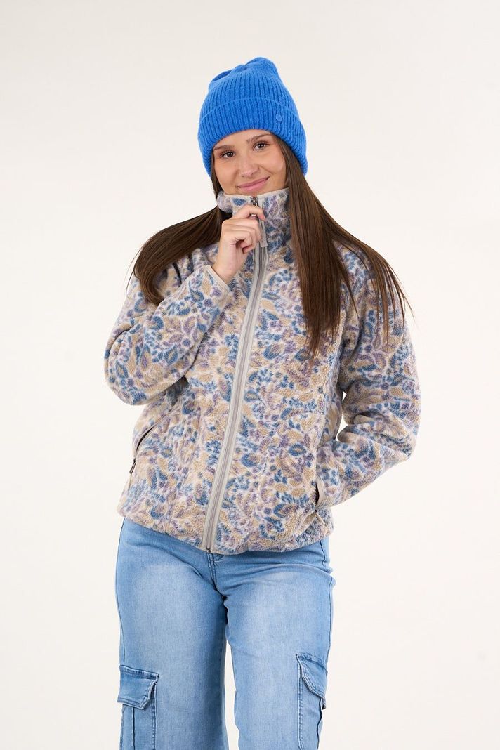 Poleron polar full print look sherpa Beige mujer Polemic-4