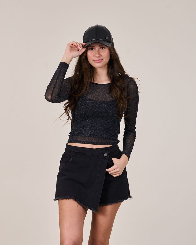 Polera Night Brillos malla elasticada - Polemic Girl-2