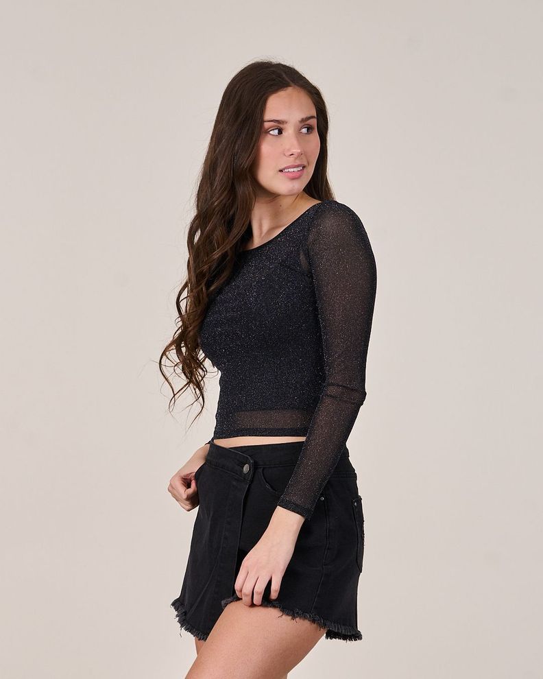 Polera Night Brillos malla elasticada - Polemic Girl-3