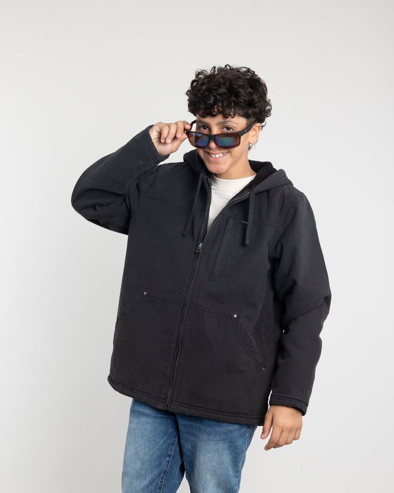 Chaqueta Canvas nino procesada y forrada Negro Polemic 12