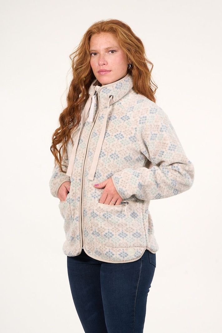 Poleron polar full print look sherpa Crudo mujer Polemic-1
