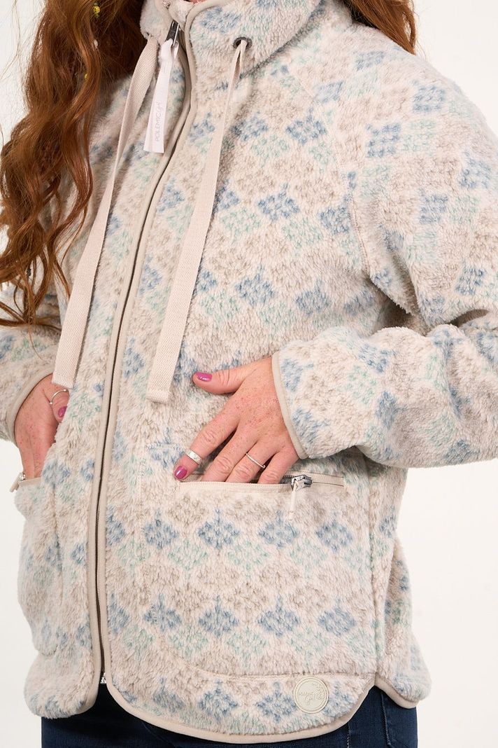 Poleron polar full print look sherpa Crudo mujer Polemic-3