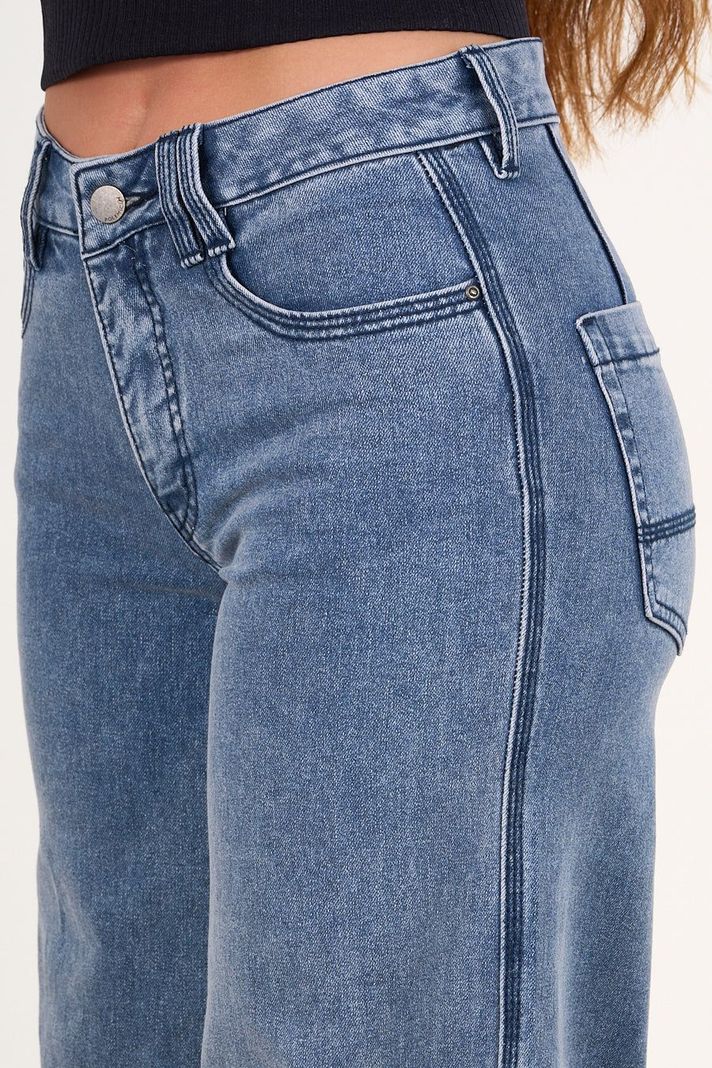 Pantalon Denim Wide Leg Azul VW4724 Mujer Polemic-1
