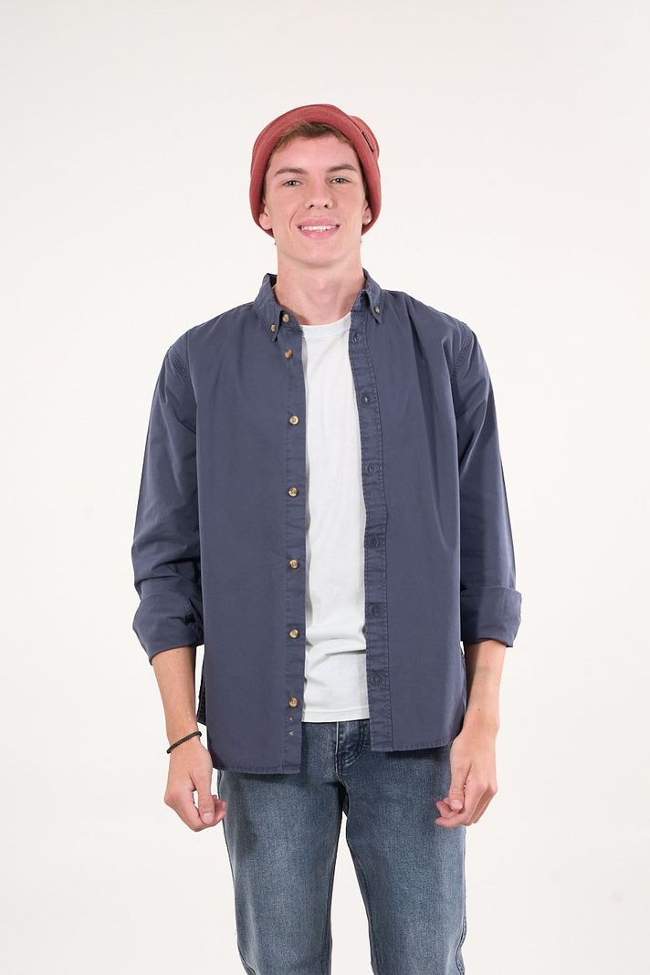 Camisa manga Larga de algodón Twill procesada wi5306 Polemic-2