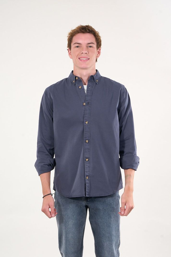 Camisa manga Larga de algodón Twill procesada wi5306 Polemic-3